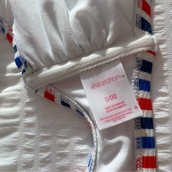 Target Xhileration Red White & Blue striped Bikini Top size D/DD - Picture 14 of 16